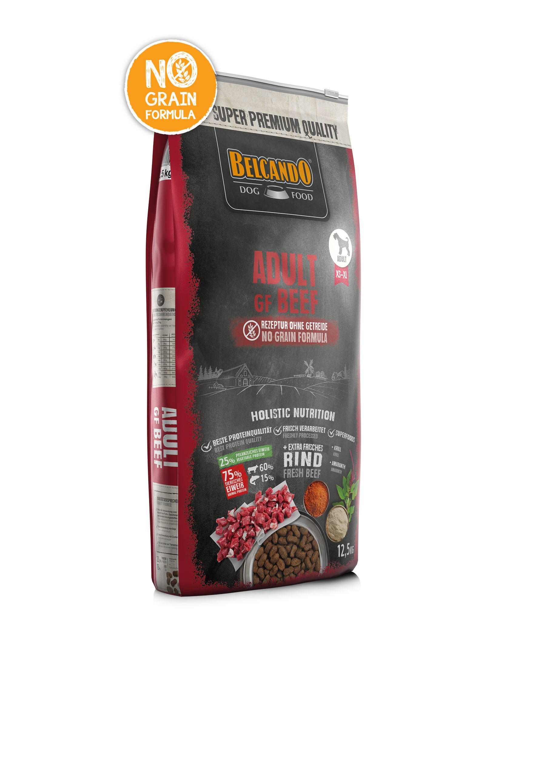 BELCANDO ADULT GRAIN FREE BEEF για ενήλικους σκύλους μεσαίων και μεγαλόσωμων φυλών, με φρέσκο βοδινό κρέας 12,5kg